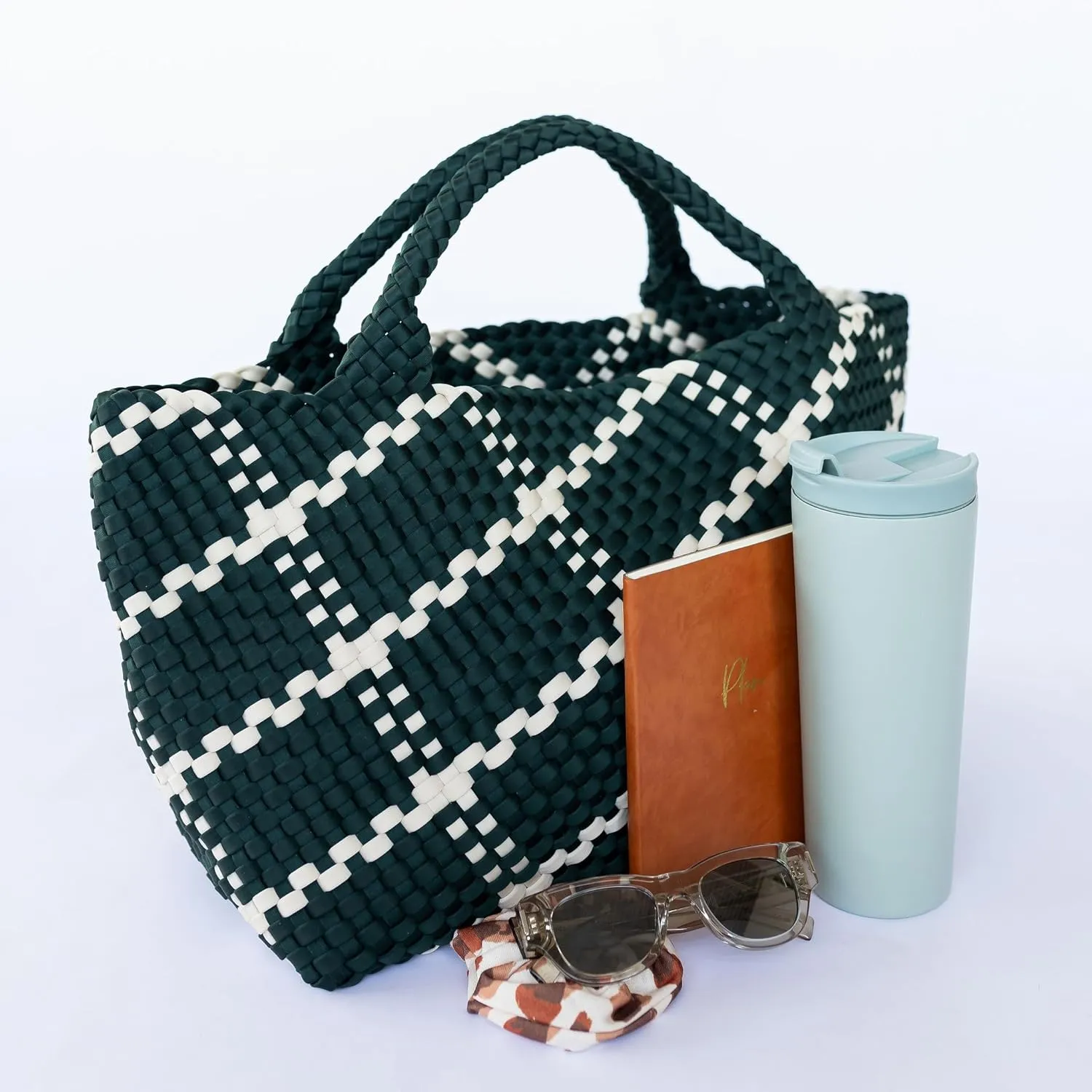 State of Bliss Neoprene Woven Hobo Tote with Top Handle - Spacious Designer Lookalike Tote Bag for Everyday