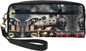 Steam Locomotive Train Cosmetic Bags For Womem,Travel Toiletry Bag Accessories Organizer Zipper Pouch Gift Idea