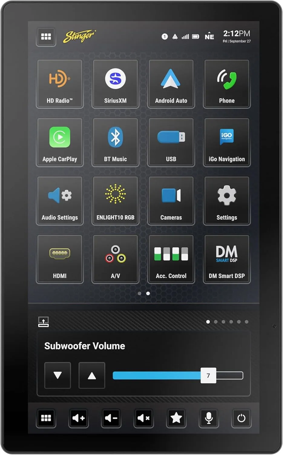 Stinger HORIZON12 12.8" Universal Car Stereo 1080p Full HD Vertical Tesla-Style or Horizontal Touchscreen Radio, Certified Wireless CarPlay/Android Auto, Bluetooth, IP65, HDMI, HD Radio, Camera/USB