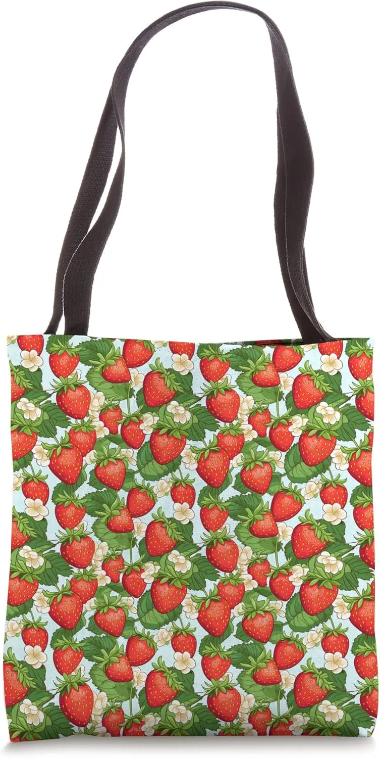 Strawberry Pattern Tote Bag