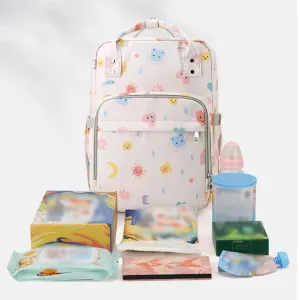 Stylish & Practical Diaper Bag Backpack with Multiple Pockets Portable Nylon Changing Bag Excellent for Organized Moms