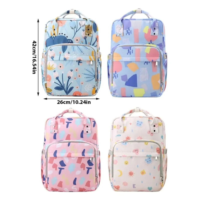 Stylish & Practical Diaper Bag Backpack with Multiple Pockets Portable Nylon Changing Bag Excellent for Organized Moms