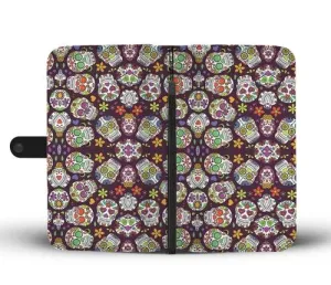 Sugar Skull Wallet Phone Case w/ RFID Blocker