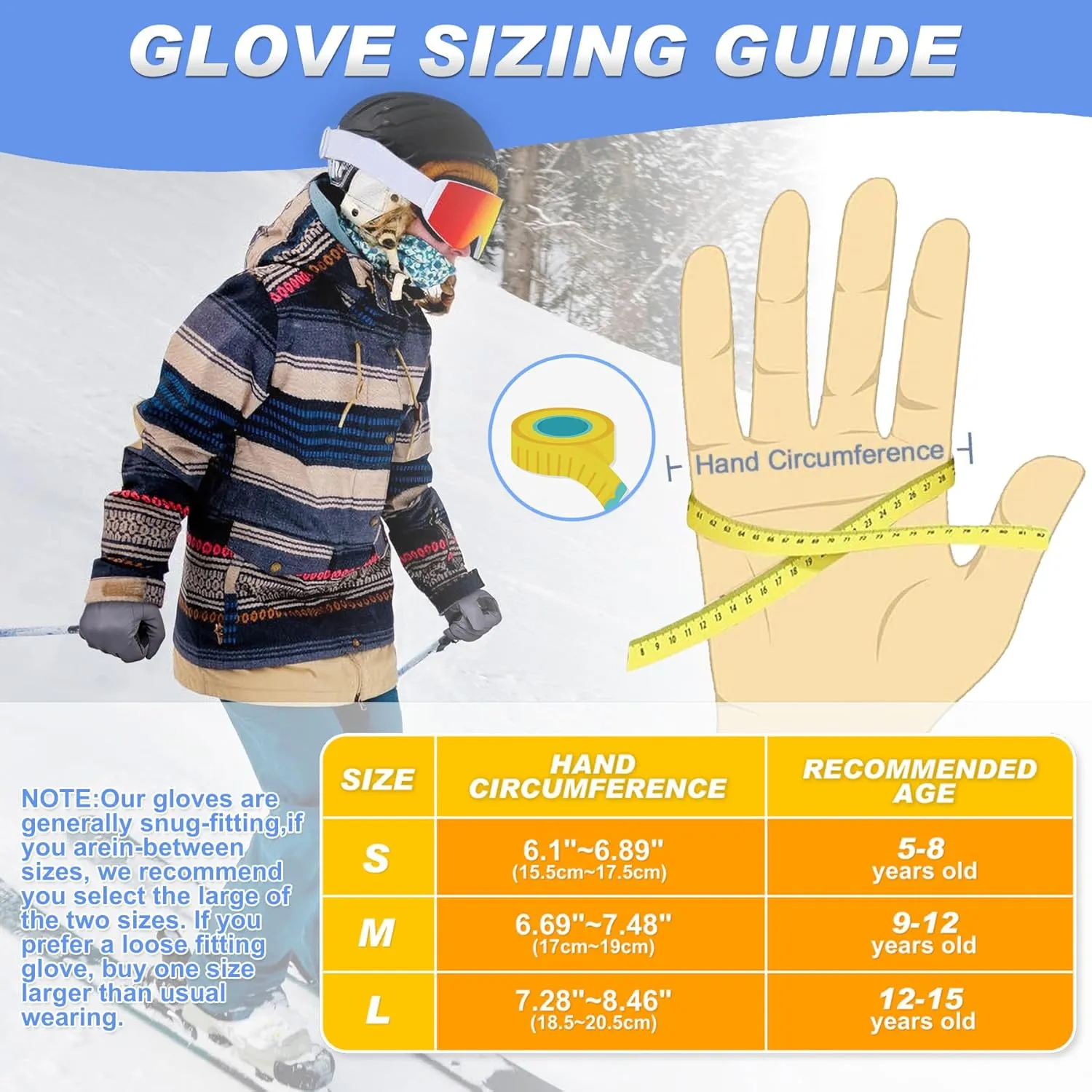 Sukeen Kids -5℉ Winter Gloves for Boys Girls Windproof Ski Gloves Anti-Slip Cold Weather Glove with Thick Plush for Outdoor