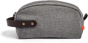 Sunbrella Andy Travel Kit | Durable Toiletry Bag | Water & Stain Resistant Bag for Travel Accessories | Unisex Shave & Cosmetic Bag | Recycled Fabric | Stone/Gray