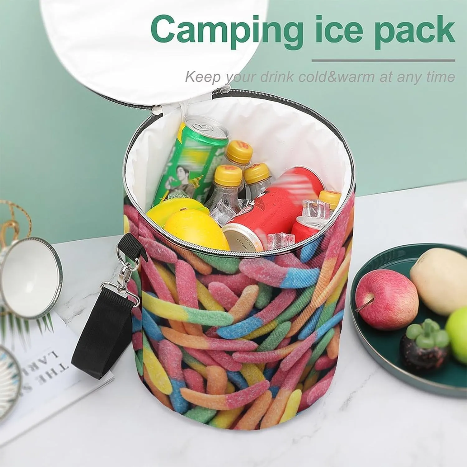 Super Cute Green Avocados The Cylindrical Camping Ice Pack is Reusable Leak Proof Waterproof and Insulated