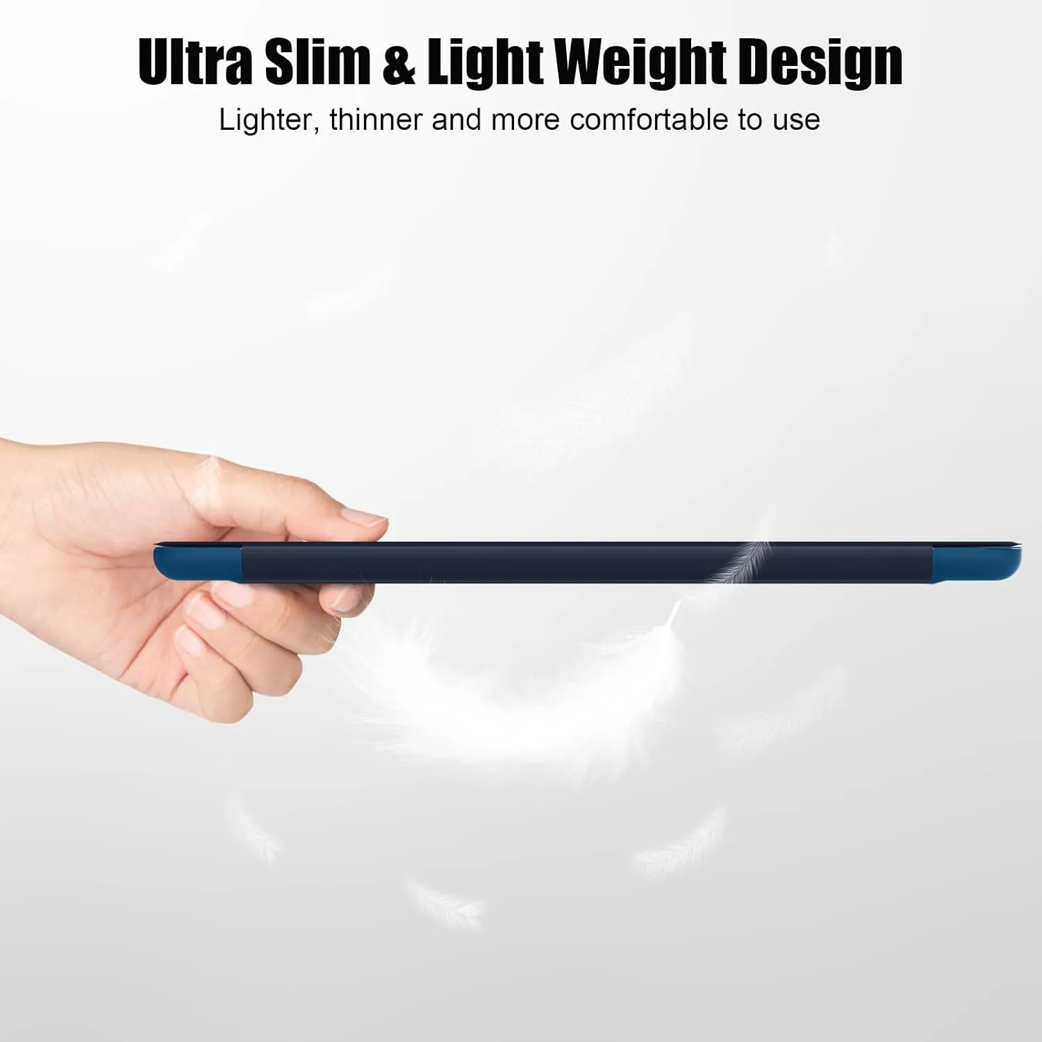 SUPFINE for 10.2 Inch iPad 9th Generation Case 2021, with [ Glass Screen Protector ]/ iPad 8th/7th Generation Case 2020/2019, Slim Stand Translucent Back Shell Cover, Dark Blue