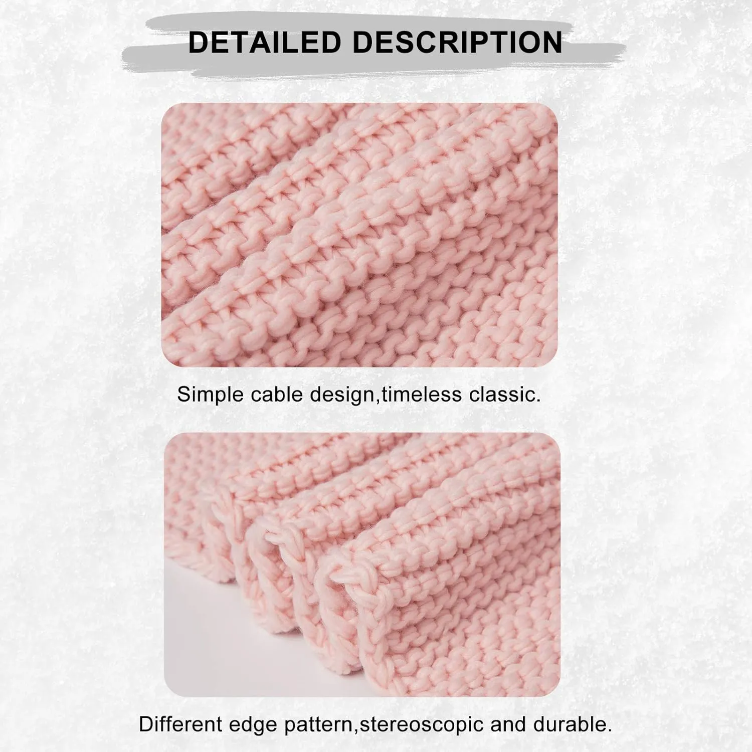 Surblue Winter Chunky Knit Scarf Warm Thick Wrap Pattern Long for Men and Women for Outdoors