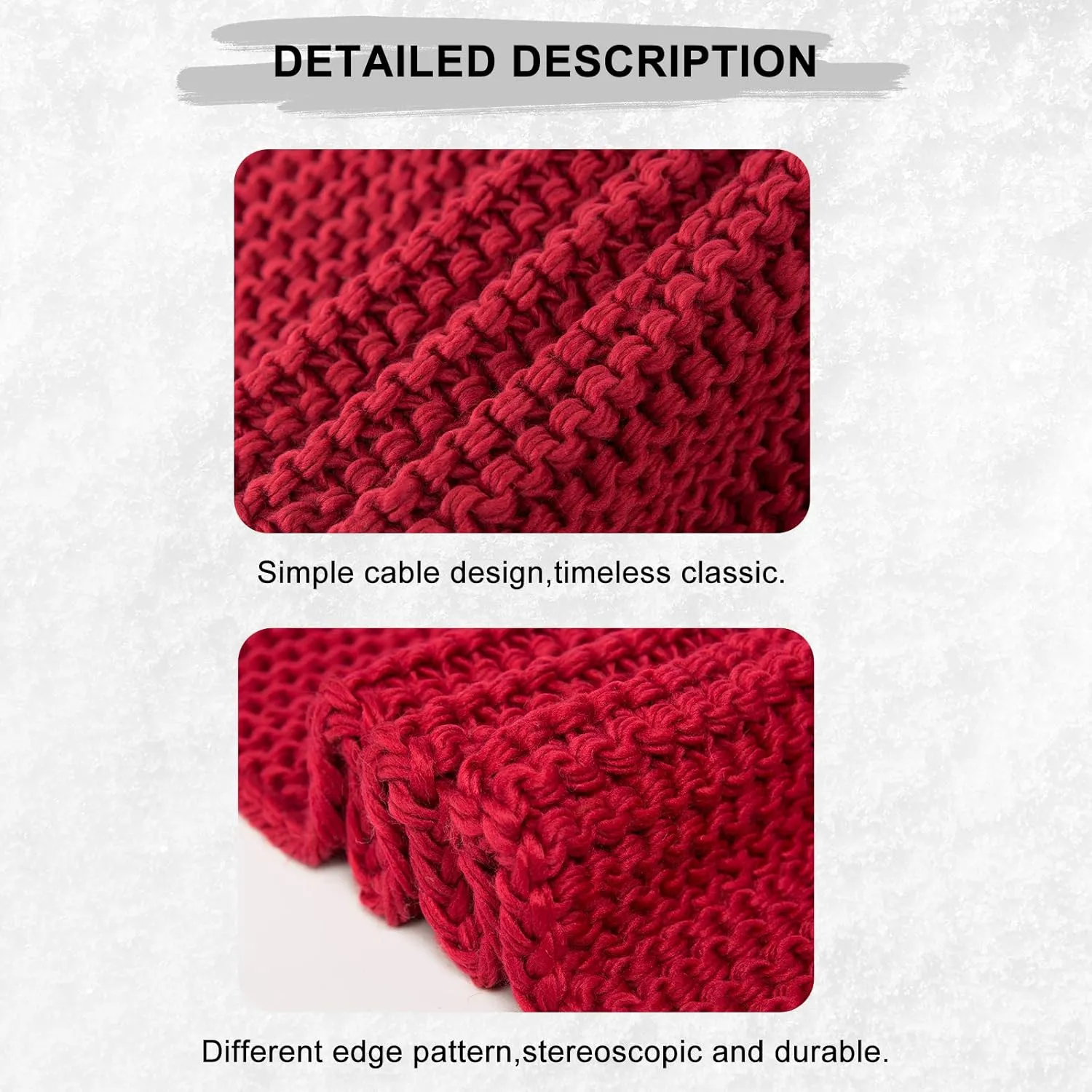 Surblue Winter Chunky Knit Scarf Warm Thick Wrap Pattern Long for Men and Women for Outdoors