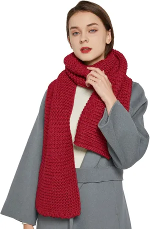 Surblue Winter Chunky Knit Scarf Warm Thick Wrap Pattern Long for Men and Women for Outdoors