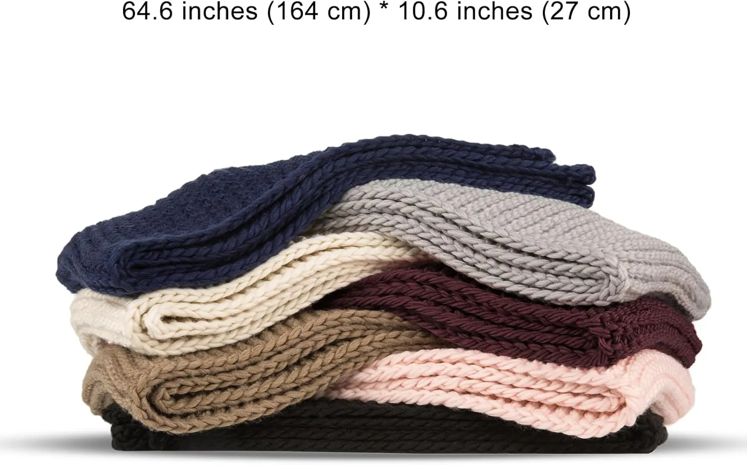 Surblue Winter Chunky Knit Scarf Warm Thick Wrap Pattern Long for Men and Women for Outdoors