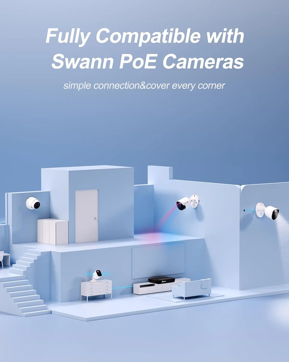 Swann 4K 16Channel Security Camera System NVR Recorder: nvr-8580 Security PoE NVR Box with 2TB HDD,24/7 Continuous Recording,Work with Swann IP 12MP/4K/5MP/4MP HD Cameras, SRNVR-168580H