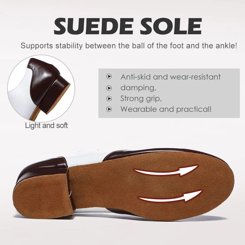 SWDZM Men's Leather Dance Shoes Standard Latin Ballroom Tango Modern Professional Practice Dance Shoes