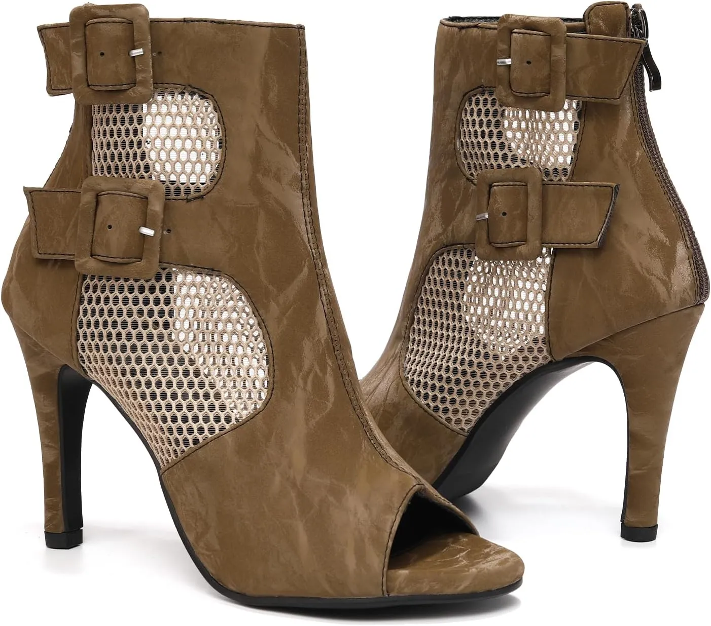 SWDZM Womens Ballroom Dance Boots Latin Salsa Professional Dance Heels Party Ankle Booties