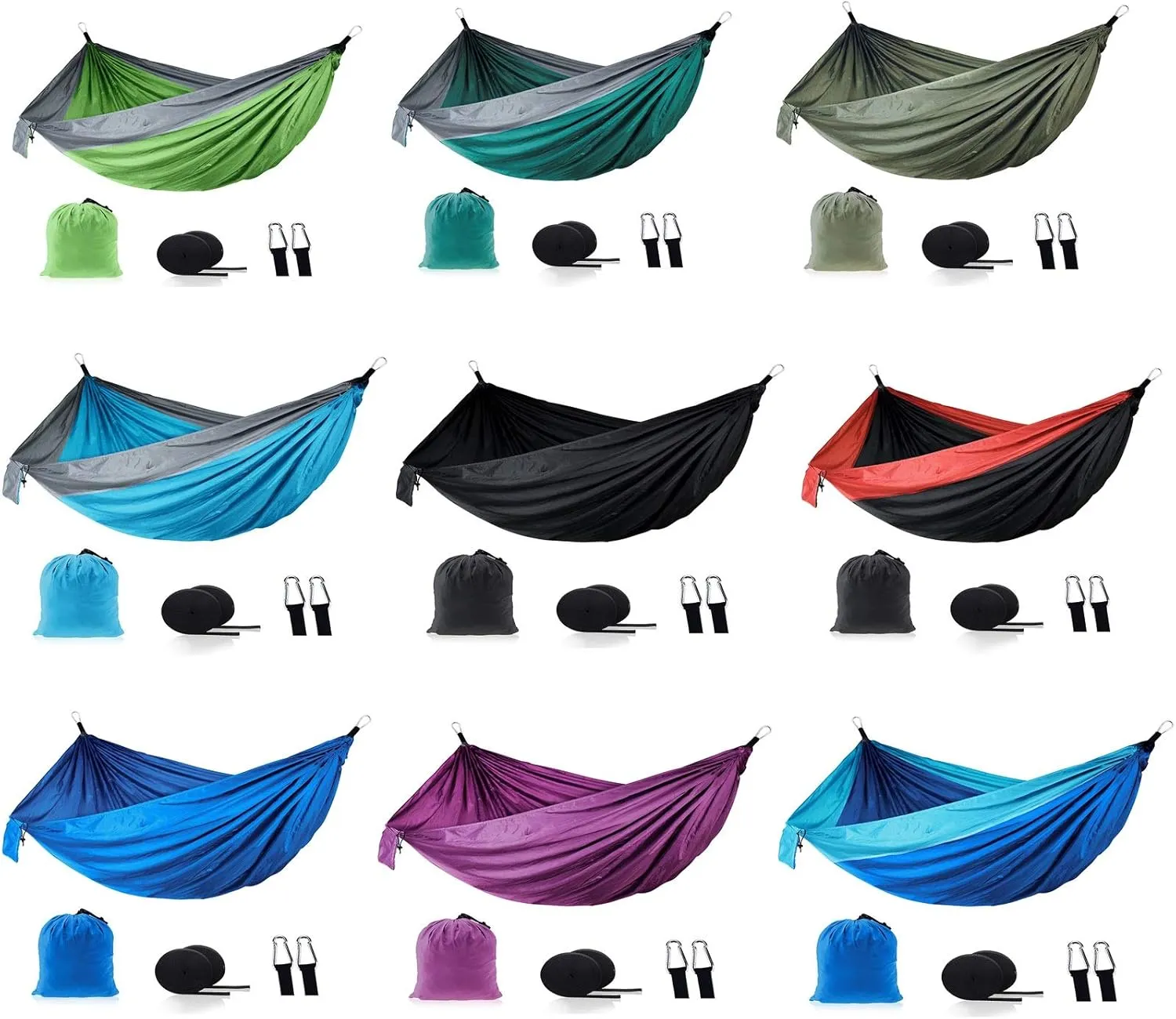 Swings Single Double Outdoor Hammock Swing Parachute Cloth Nylon Hammock Portable Hammock Hammock Chair 106.2x55.1 Inches (9 Colors) Swing Outside Toys (Color : B)
