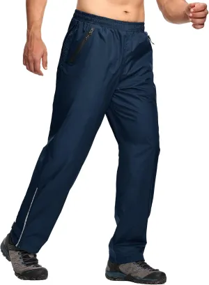SWISSWELL Men's Golf Rain Pants Hiking Pants for Men Waterproof Breathable Mesh with Waterproof Zipper Pockets