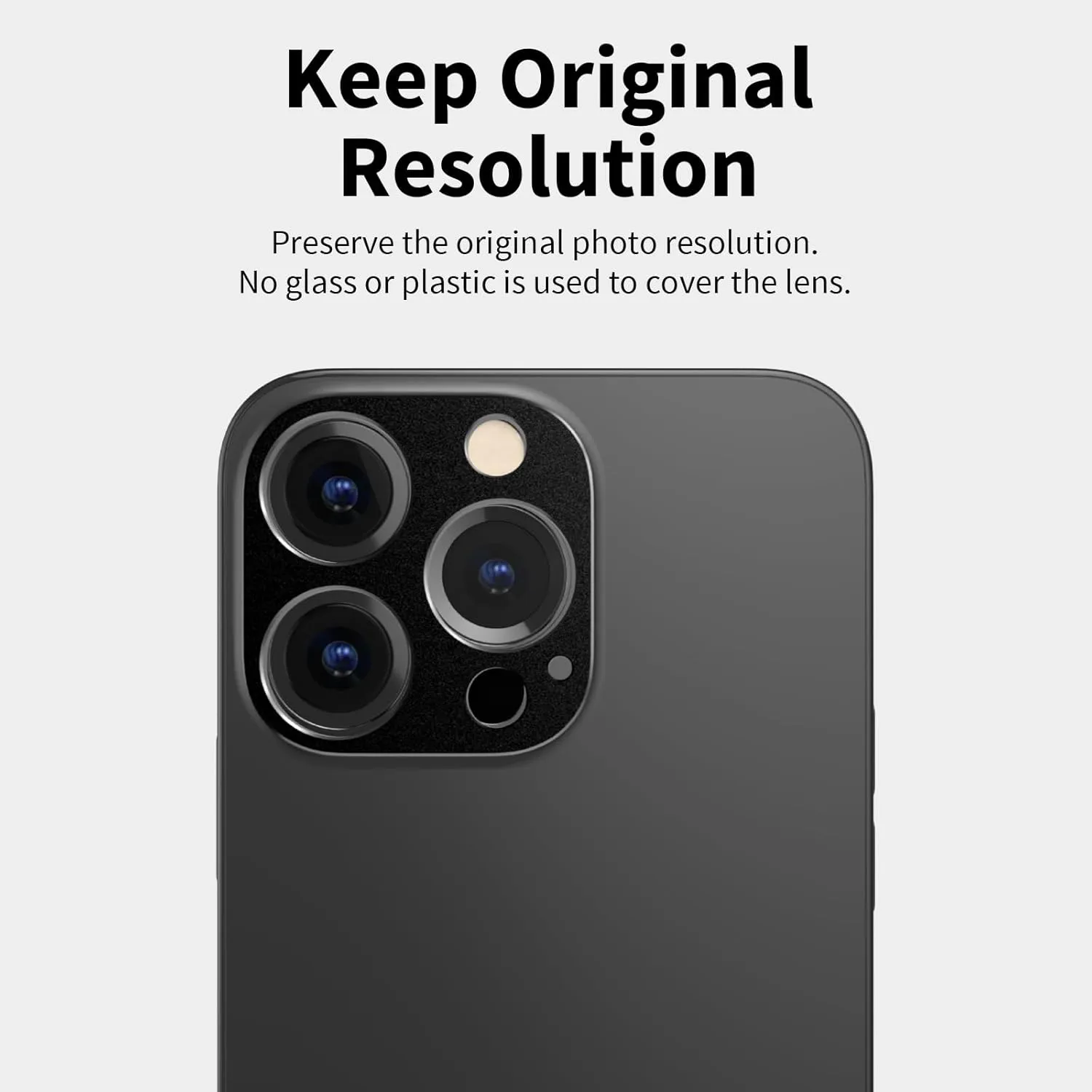 SwitchEasy Camera Lens Protector for Phone 15 - Aluminum Camera Lens Protector for Phone 15 Pro Max & Phone 15 Pro Without Covering the Lens, for 3 Lens Phone 15 - LenShield | Black