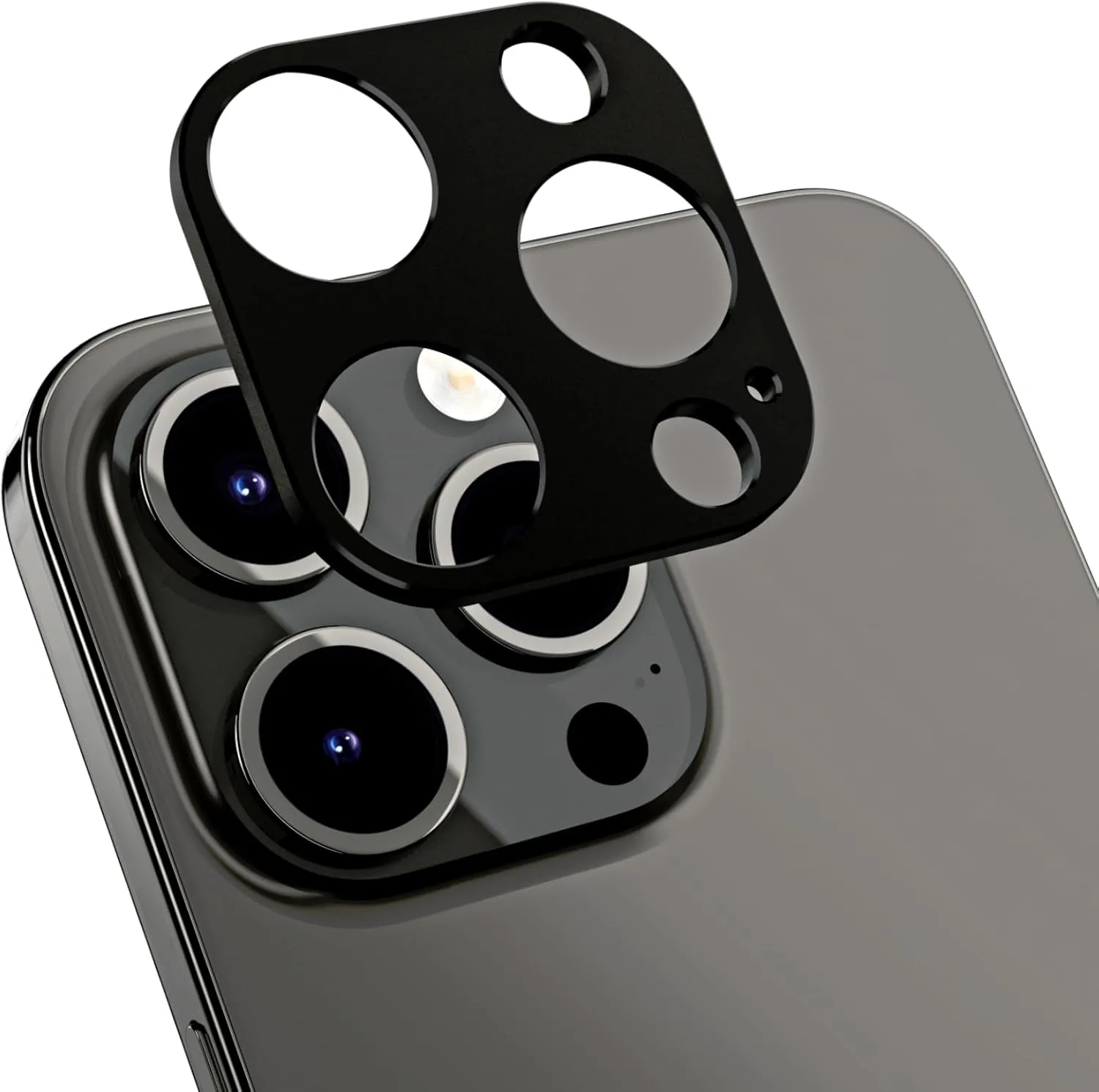 SwitchEasy Camera Lens Protector for Phone 15 - Aluminum Camera Lens Protector for Phone 15 Pro Max & Phone 15 Pro Without Covering the Lens, for 3 Lens Phone 15 - LenShield | Black
