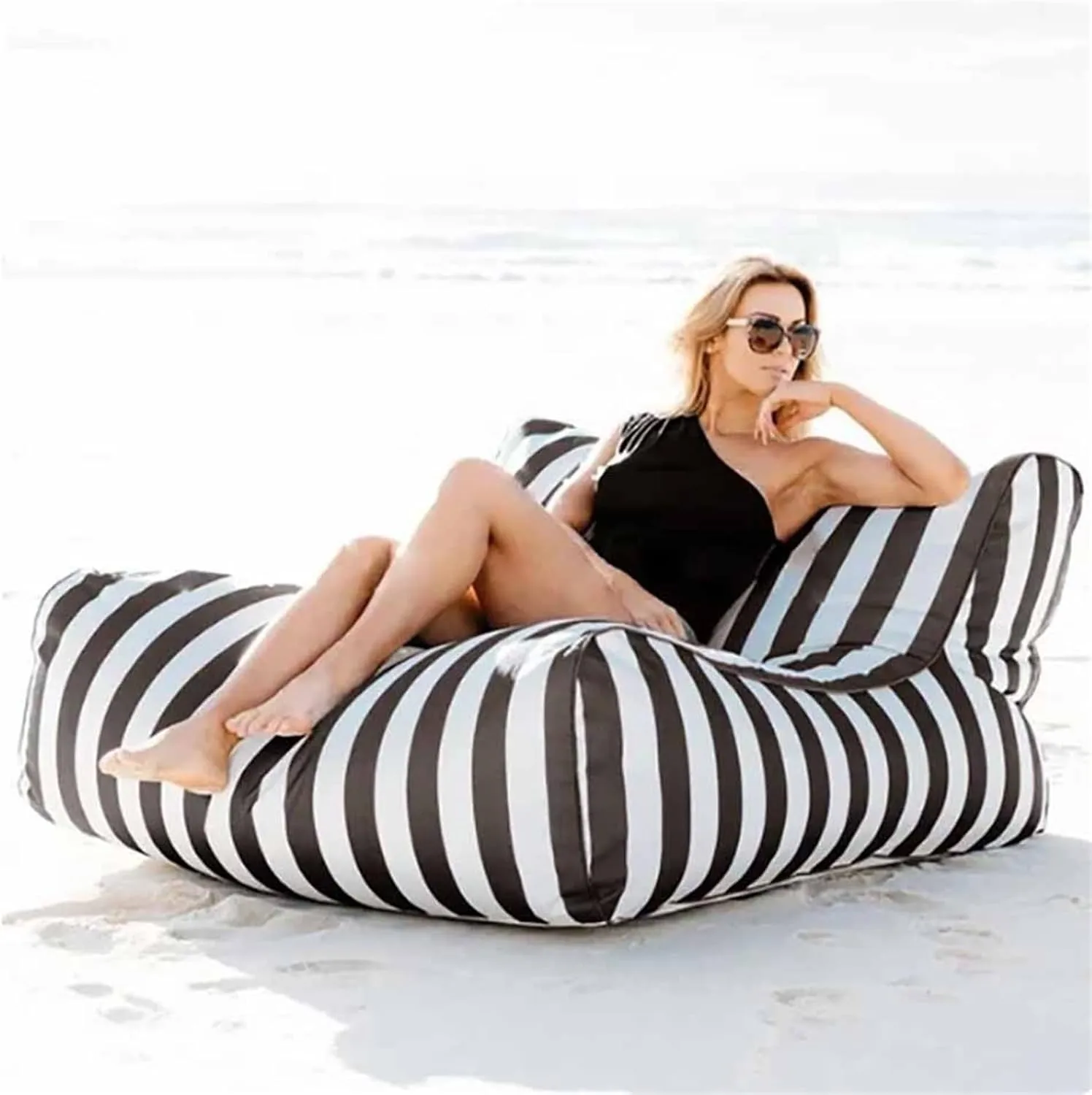 SXBCyan Floating Bean Bag for Pool - Outdoor Waterproof Bean Bag Chairs for Adults - Reusable Bean Bag for Swimming Without Filler Garden Beach Camp Beanbag Sofa Bed Puff Lounge(Dark Gray)