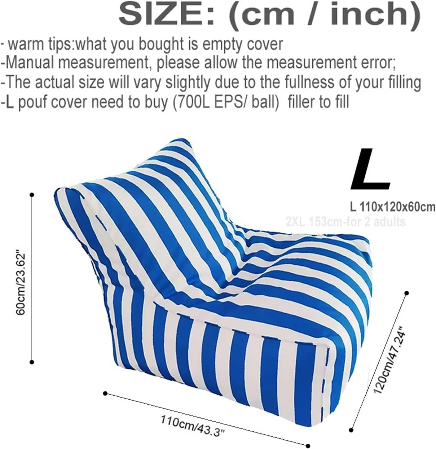 SXBCyan Floating Bean Bag for Pool - Outdoor Waterproof Bean Bag Chairs for Adults - Reusable Bean Bag for Swimming Without Filler Garden Beach Camp Beanbag Sofa Bed Puff Lounge(Dark Gray)