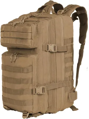 Tactical Backpack Military Hunting Gym Hiking Rucking Backpack with Weights Survival Rucksack Tool Motorcycle Accessories Fishing Camping Range Bag 50L for Men (Khaki)