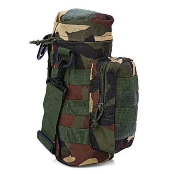 Tactical Outdoor Traveling Utility Water Bottle Bag Pouch Jungle Camouflage