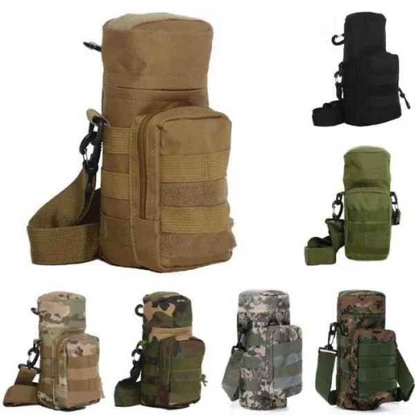 Tactical Outdoor Traveling Utility Water Bottle Bag Pouch Jungle Camouflage