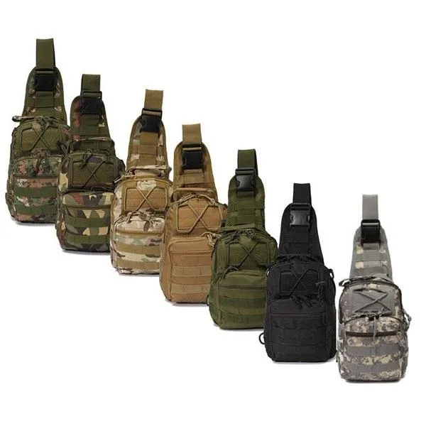 Tactical Utility Sports Hiking Single Shoulder Sling Chest Bag Travel Backpack Black