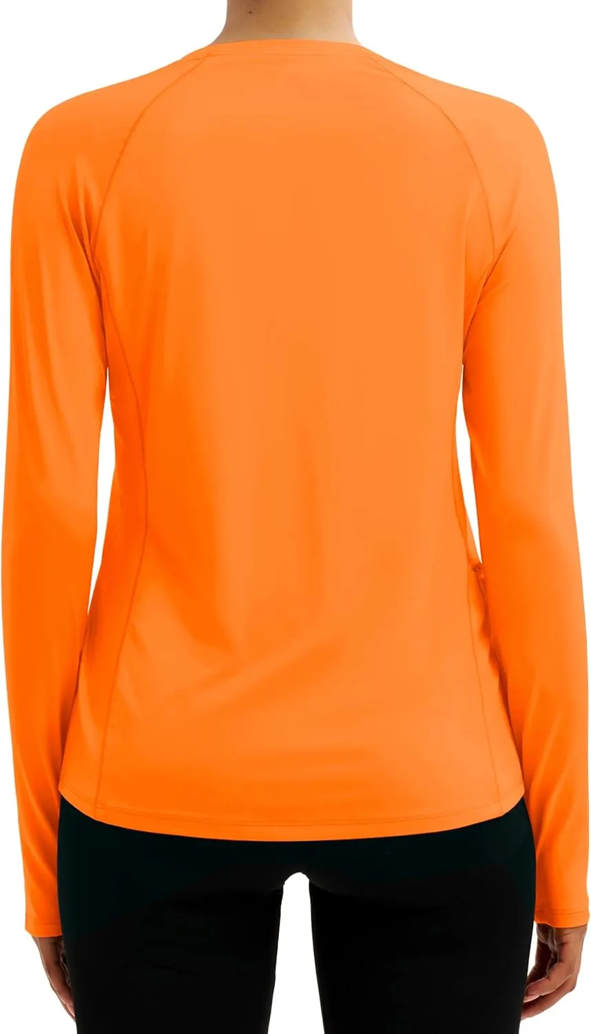 TACVASEN Long Sleeve Shirts for Women Workout Top UPF 80  UV Protection Lightweight Rash Guard with Pocket Running Shirt