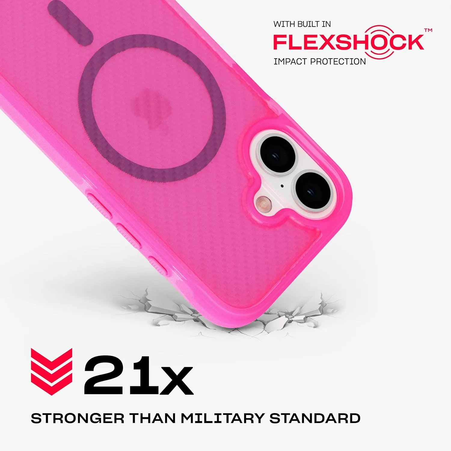 Tech21 EvoArmor for iPhone 16 Compatible with MagSafe - Impact Protection Case 21x Military Standard Tested in Pink