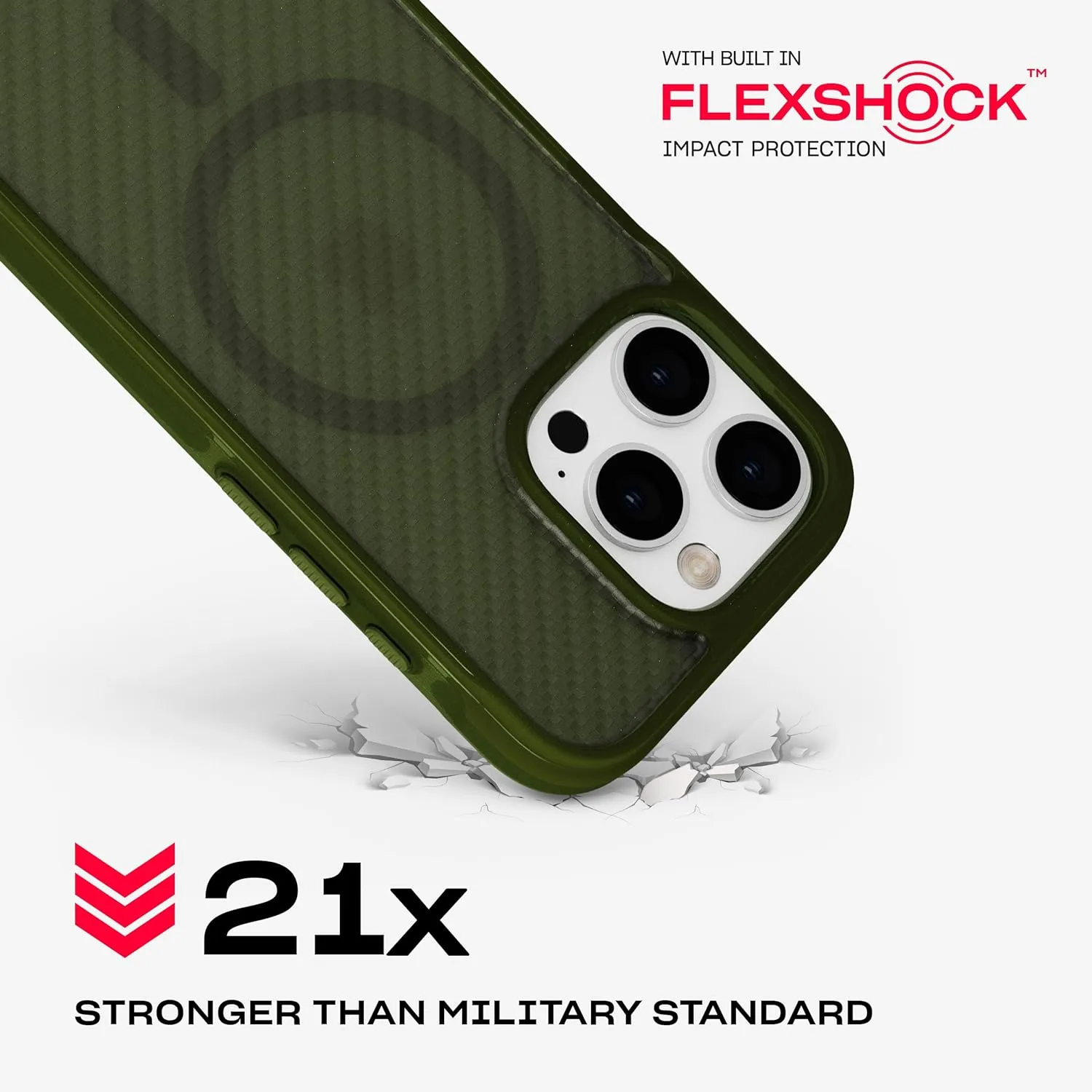 Tech21 EvoArmor for iPhone 16 Pro Compatible with MagSafe - Impact Protection Case 21x Military Standard Tested in Green