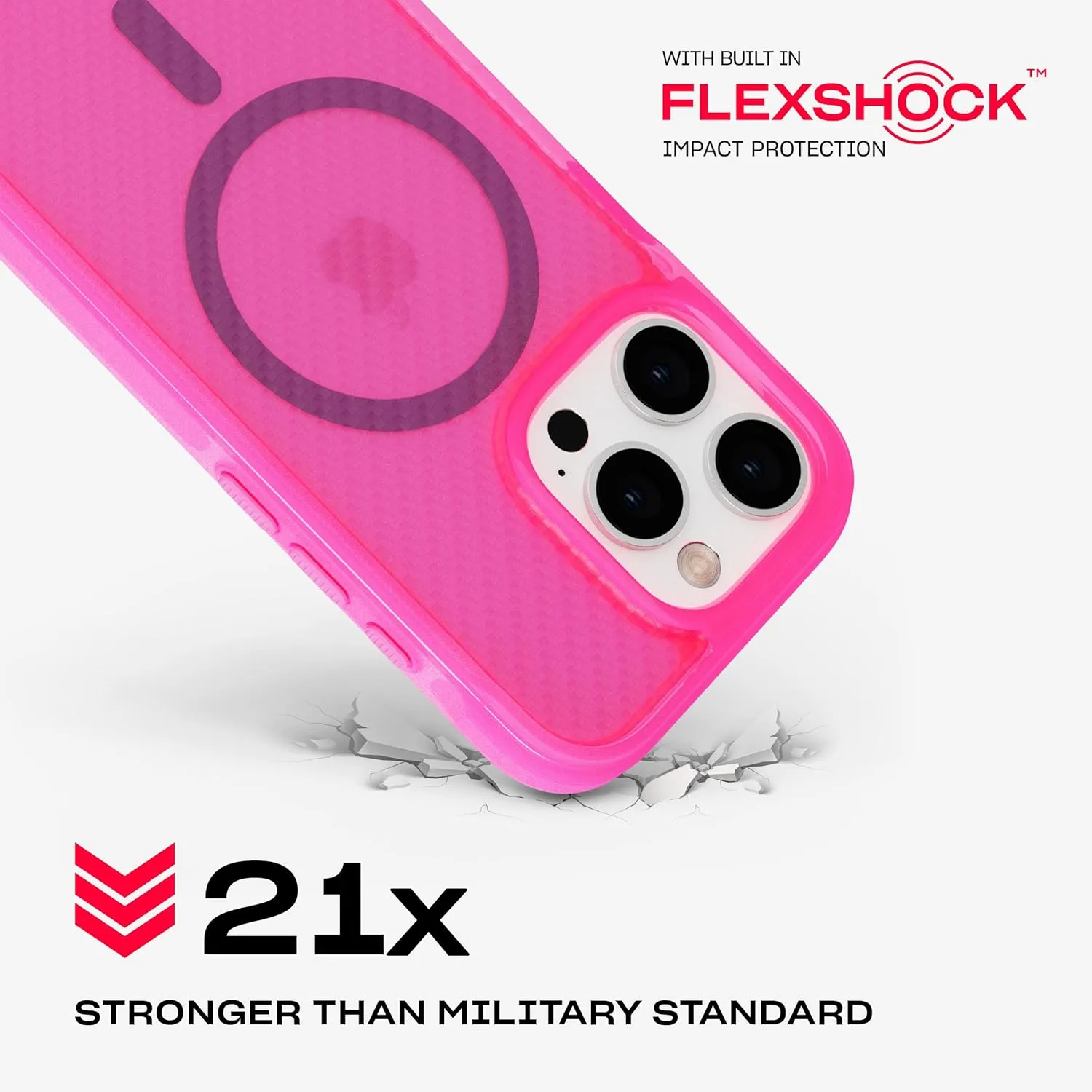 Tech21 EvoArmor for iPhone 16 Pro Compatible with MagSafe - Impact Protection Case 21x Military Standard Tested in Pink