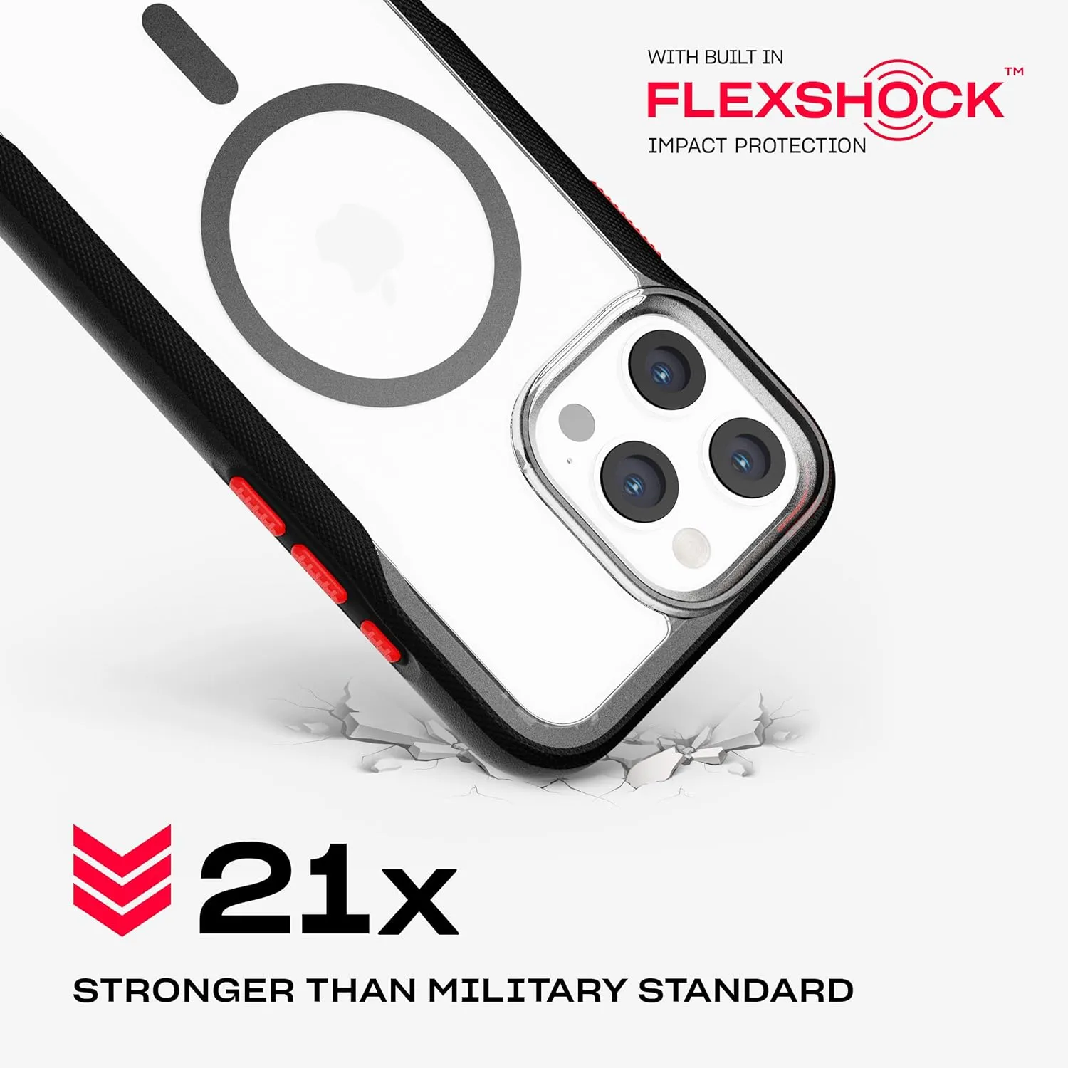 Tech21 EvoPro for iPhone 16 Pro Max Compatible with MagSafe - Impact Protection Case 21x Military Standard Tested - in Clear/Black