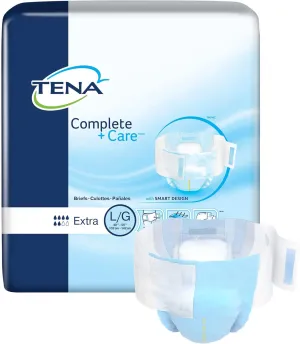 TENA Complete   Care Briefs, Incontinence, Disposable, Moderate Absorbency, Large, 24 Count, 3 Packs, 72 Total