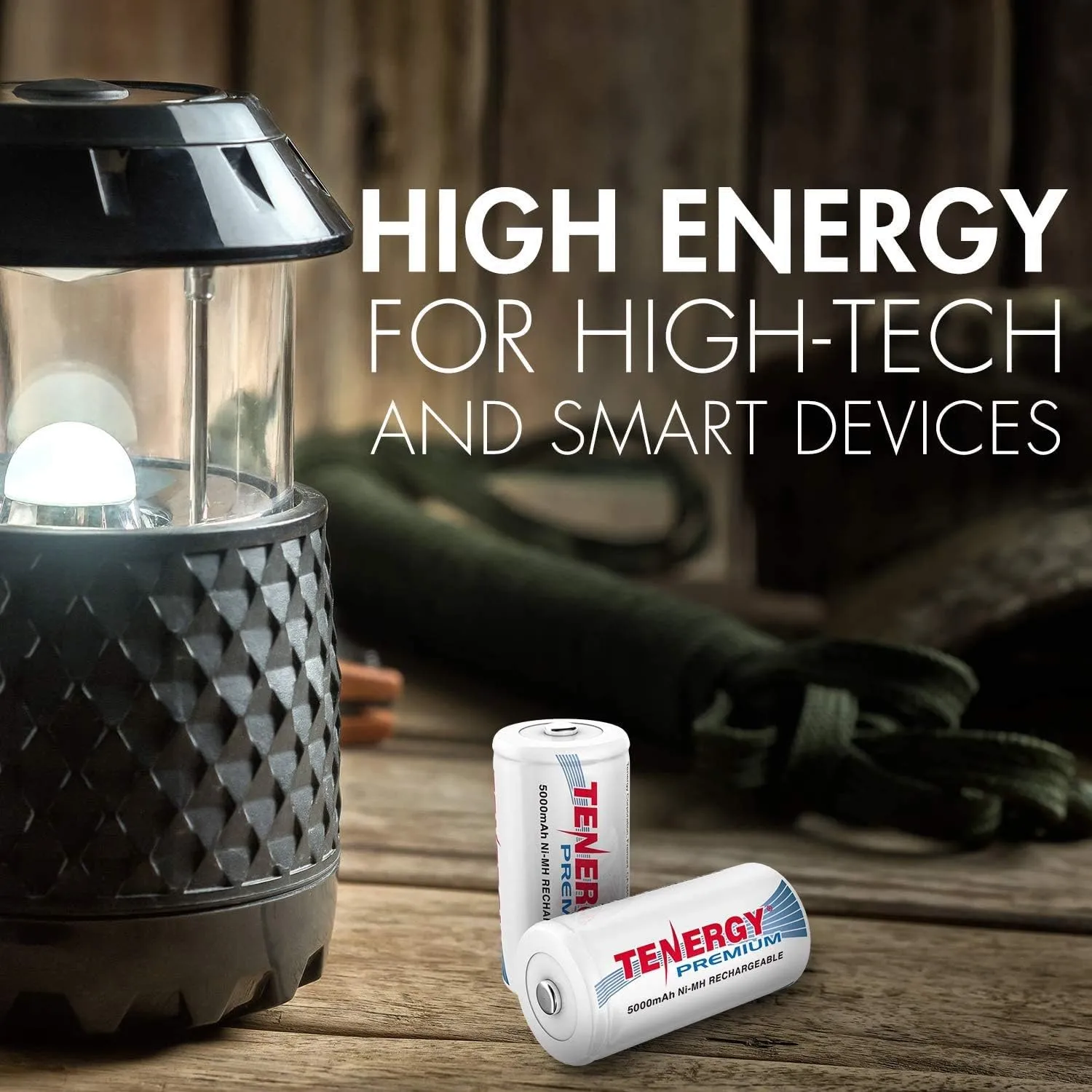 Tenergy Premium Rechargeable C Batteries, High Capacity 5000mAh NiMH C Size Battery, C Cell Battery, 8 Pack