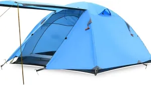 Tent 3 Person Aluminum Poles Double Layer Camping Tent Beach Tent for Hiking Travel