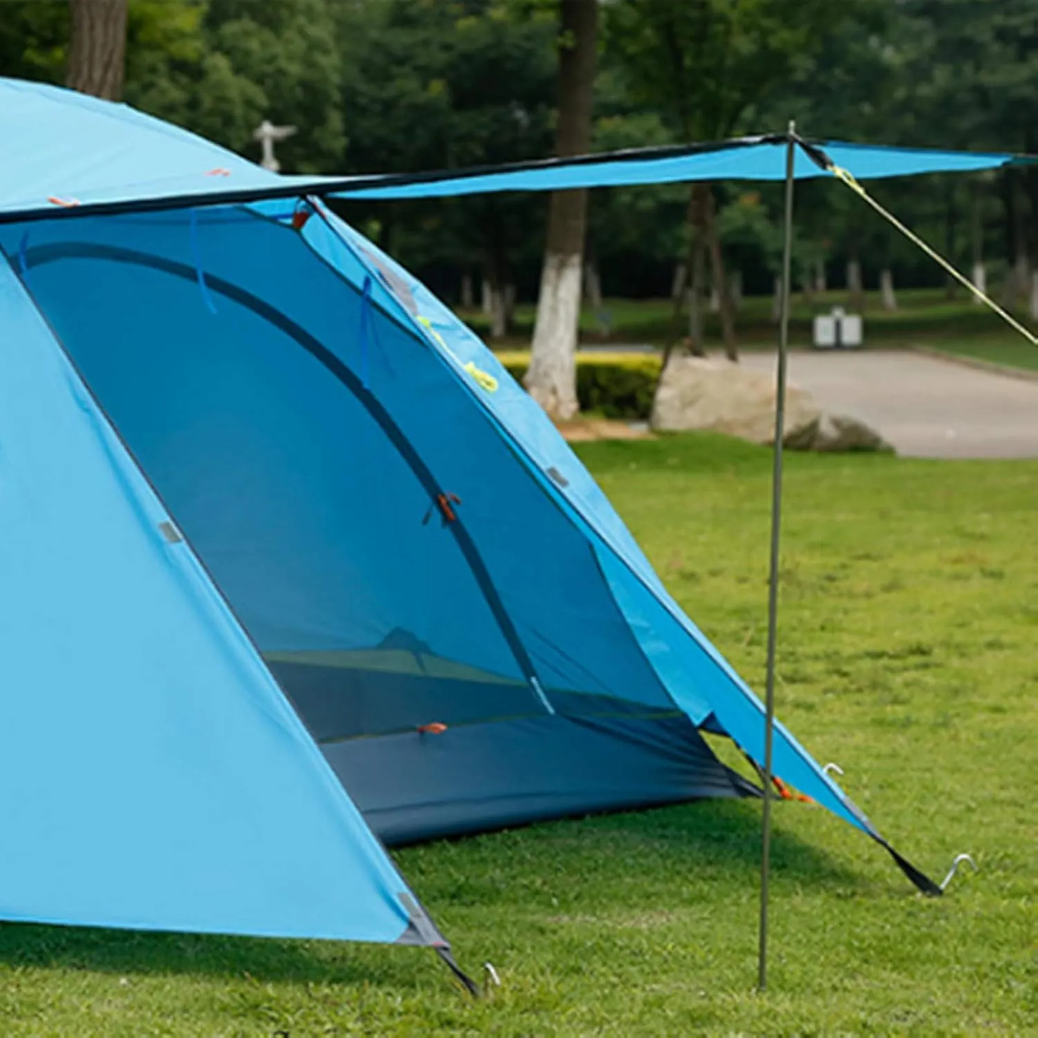 Tent 3 Person Aluminum Poles Double Layer Camping Tent Beach Tent for Hiking Travel