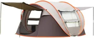 Tent Rainproof Boat Account Hand-Thrown Tent Free to Set Up Quick-Open Tent Outdoor Camping 3-4 People Automatic Field Tent for Hiking Travel (Color : Coffee, Size : 5-8 People) (Coffee 3) (