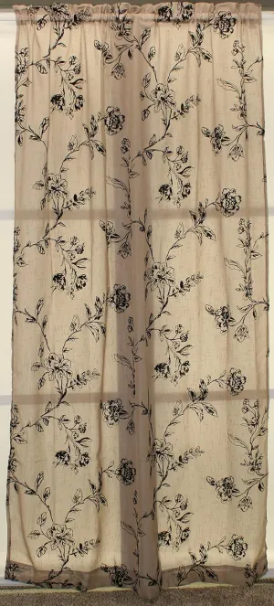 The Curtain Shop Fenwick Flocked Semi-Sheer Panel 52Wx84L
