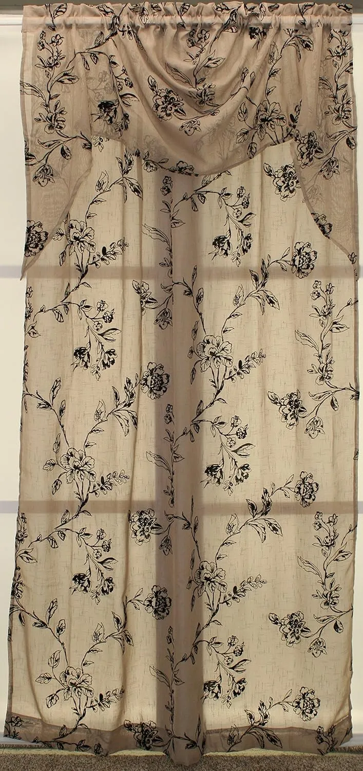 The Curtain Shop Fenwick Flocked Semi-Sheer Panel 52Wx84L
