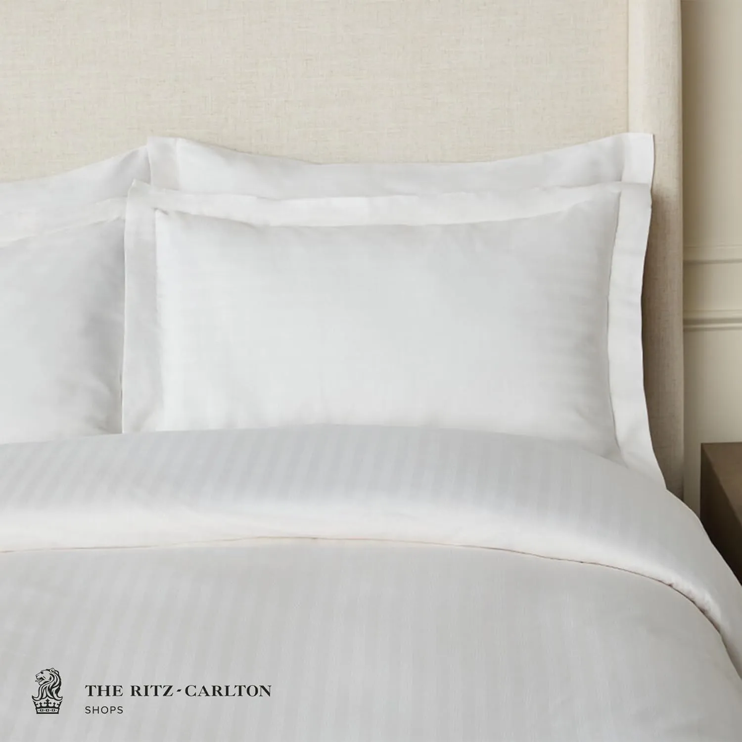 The Ritz-Carlton Pillow - Standard Size 20” x 26” - Luxury Hotel Pillow with Dual-Chamber Down & Feather Fill, Breathable, 100% Cotton Cover, Made in USA, Machine Washable