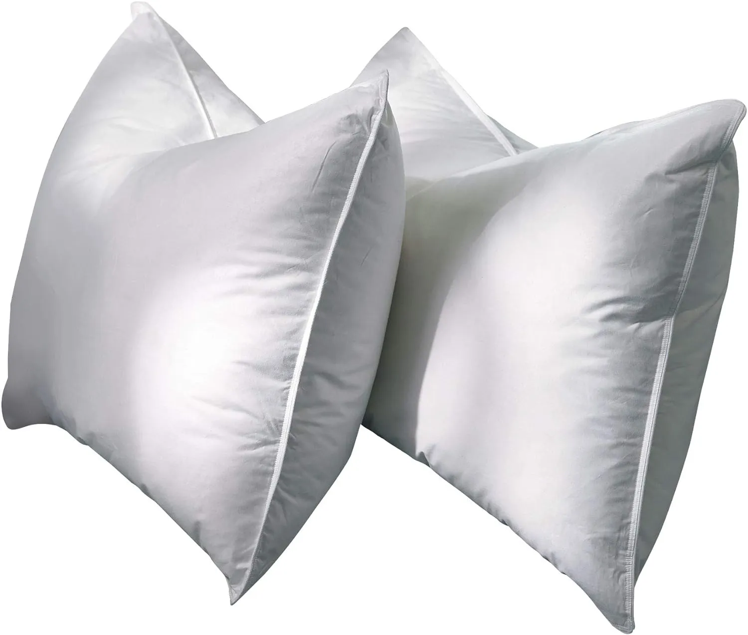 The Ritz-Carlton Pillow - Standard Size 20” x 26” - Luxury Hotel Pillow with Dual-Chamber Down & Feather Fill, Breathable, 100% Cotton Cover, Made in USA, Machine Washable