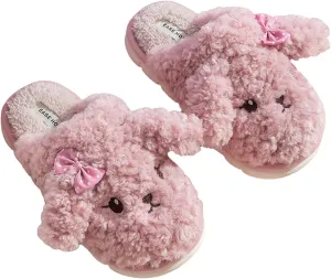 Thick Bottom Fluffy, Women's Winter, Autumn Couple Slippers - Cute indoor animal slippers with PVC sole and plush upper. Keep your feet warm and cozy!