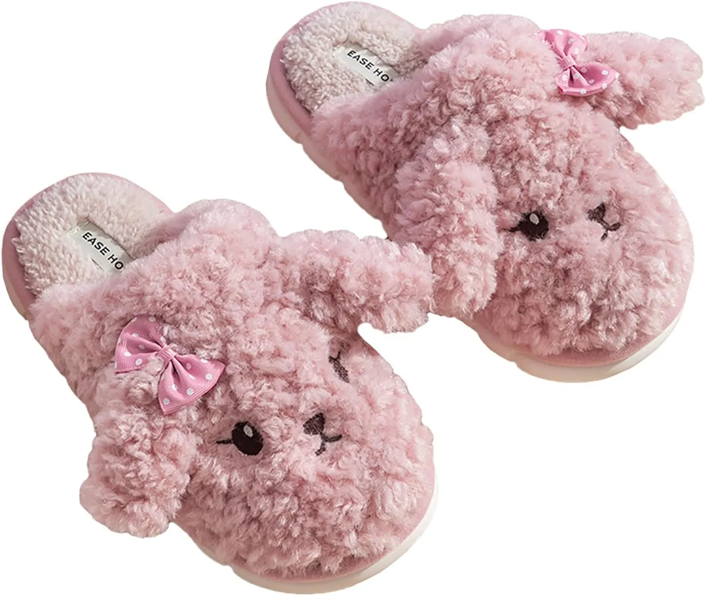 Thick Bottom Fluffy, Women's Winter, Autumn Couple Slippers - Cute indoor animal slippers with PVC sole and plush upper. Keep your feet warm and cozy!