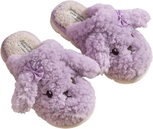 Thick Bottom Fluffy, Women's Winter, Autumn Couple Slippers - Cute indoor animal slippers with PVC sole and plush upper. Keep your feet warm and cozy!
