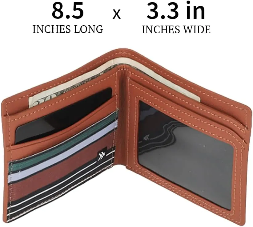 Thread Wallets Cash Bifold Wallet - Compact Wallet for Cash with Clear ID Window & Storage for 2-5 Cards with Vegan Leather (Jupiter Black)