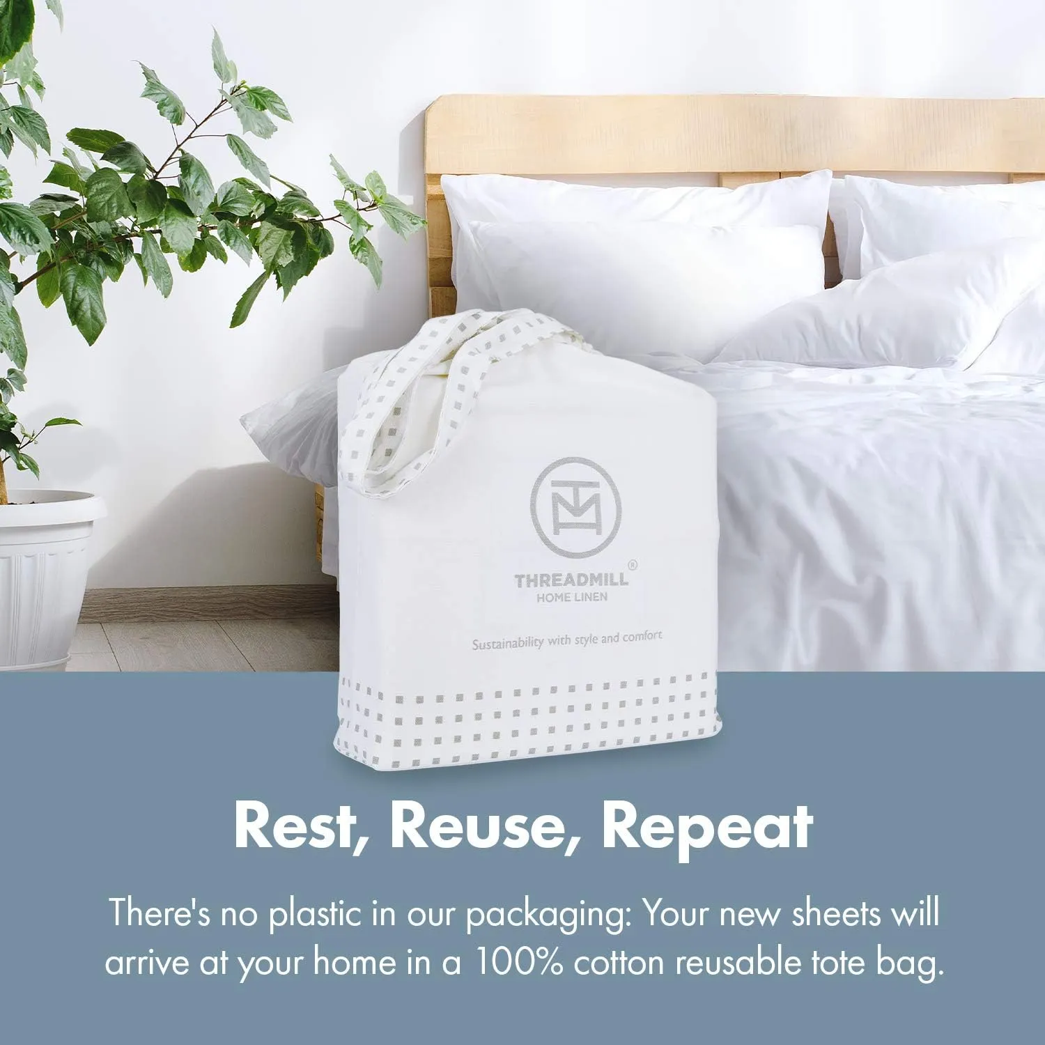 Threadmill 100% Cotton Sheets for King Size Bed - 600 Thread Count King Bed Sheets Set with 16” Deep Pocket - Sateen Weave 4-Piece Bedding Set with Cooling Effect, Blue