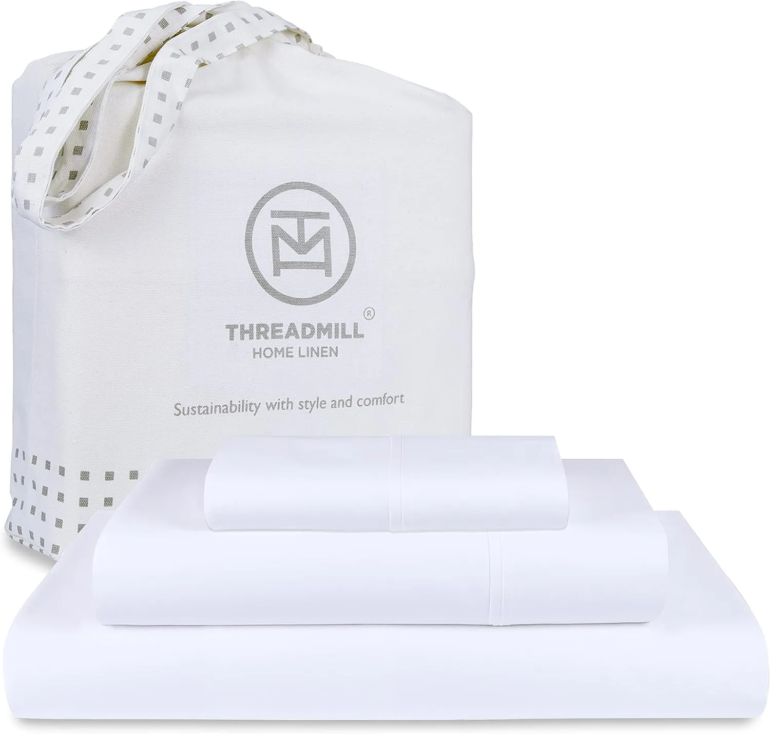 Threadmill Supima Sheet Set | 656 Thread Count Sheets for Twin Mattress | Solid Sateen Bed Sheets Set with 16” Deep Pocket | Soft Breathable 3-Piece Cooling Sheet Set | White Sheets