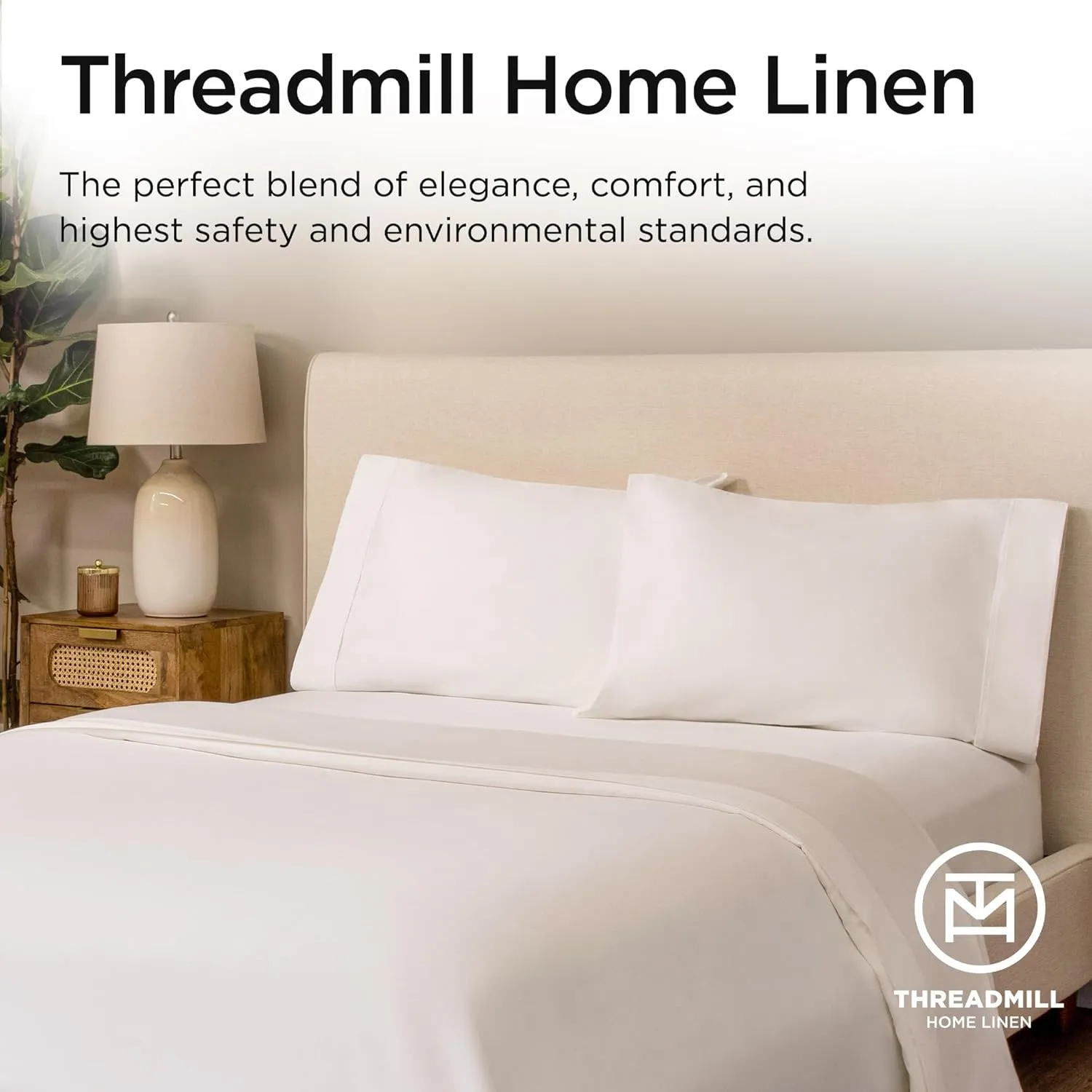 Threadmill Supima Sheet Set | 656 Thread Count Sheets for Twin Mattress | Solid Sateen Bed Sheets Set with 16” Deep Pocket | Soft Breathable 3-Piece Cooling Sheet Set | White Sheets