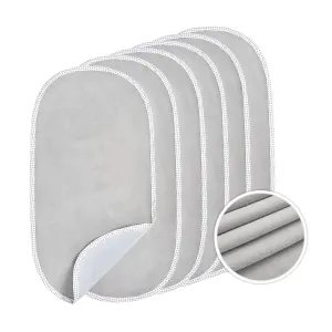 TILLYOU Waterproof Changing Pad Liners 6 Pack, 100% Cotton Reusable Cloth Diaper Liners, Gray